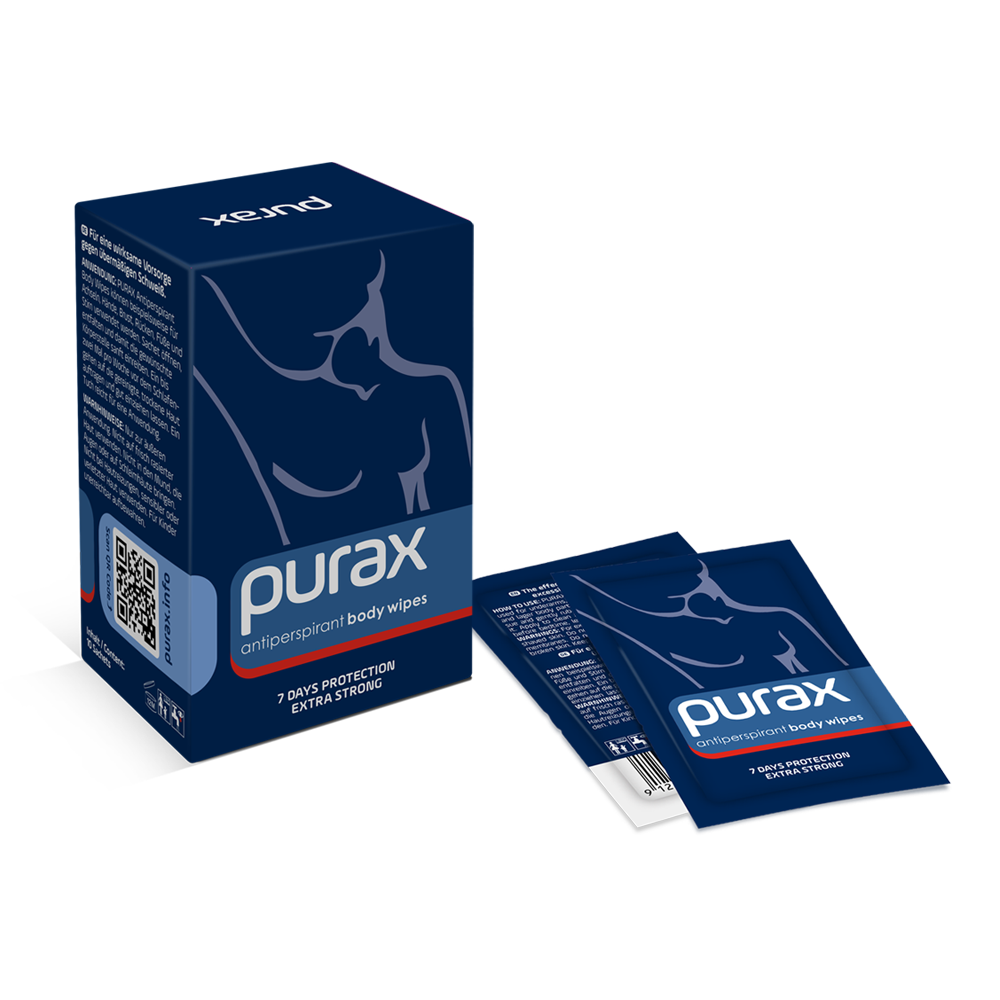 PURAX antiperspirant body wipes 10 pieces